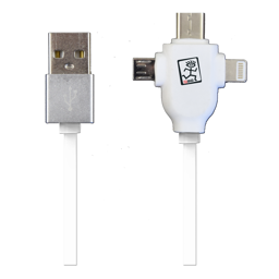 Zeige Details für 3 in 1 USB Datenkabel - weiss - 100cm Bild von 3 in 1 USB Datenkabel - weiss - 100cm