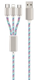 Zeige Details für 3in1 USB LED Kabel 100cm Bild von 3in1 USB LED Kabel 100cm