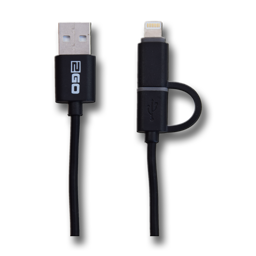 Zeige Details für 2 in 1 USB Datenkabel - schwarz - 100cm Bild von 2 in 1 USB Datenkabel - schwarz - 100cm