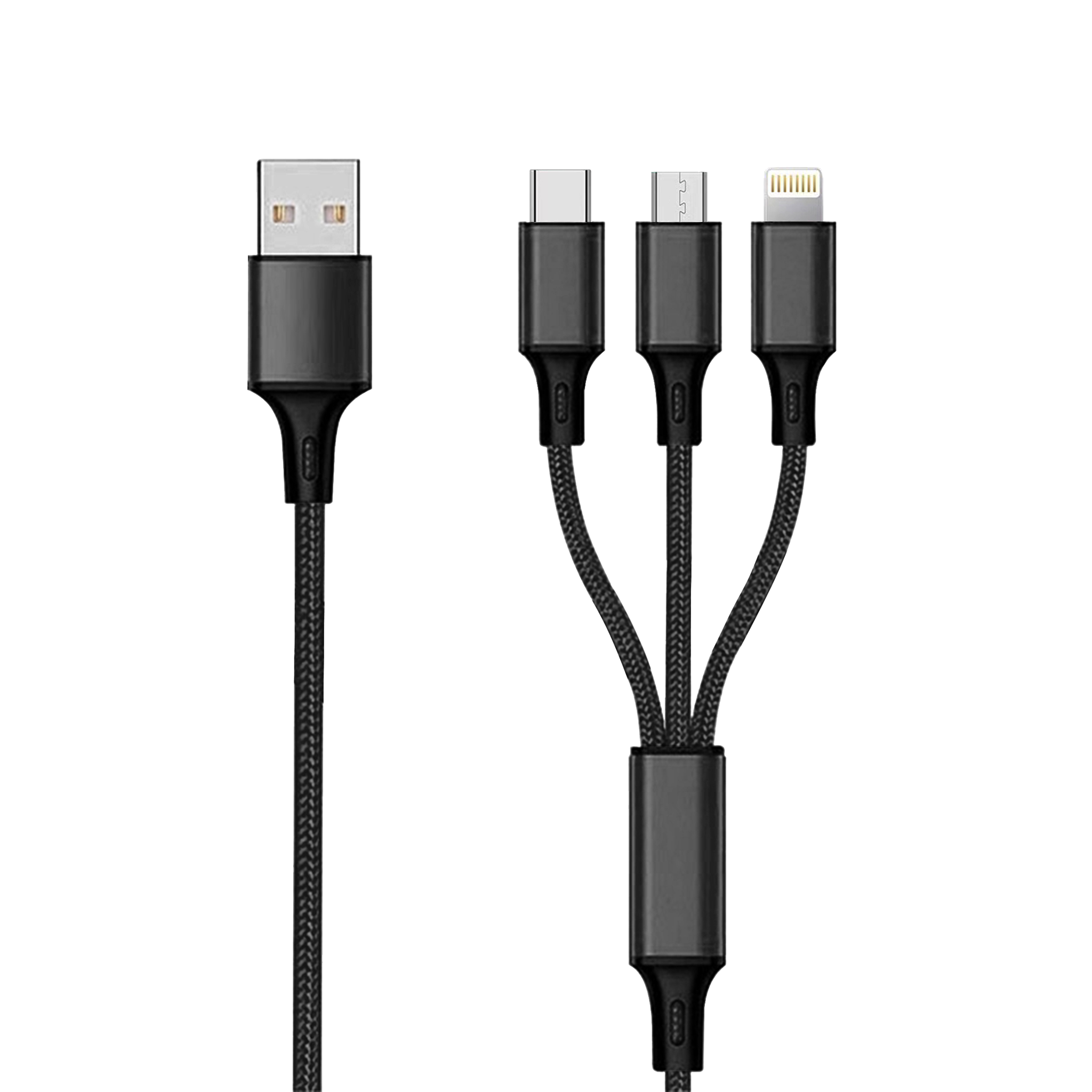 Bild von 3 in 1 USB Ladekabel - schwarz - 300cm