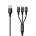 Bild von 3 in 1 USB Ladekabel - schwarz - 150cm