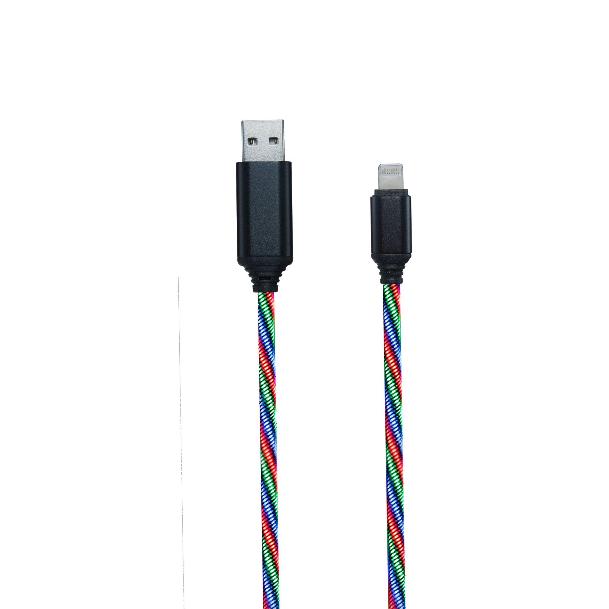 2GO Mobile.net - B2C -. USB Datenkabel Tricolor - mit LED-Beleuchtung -  100cm