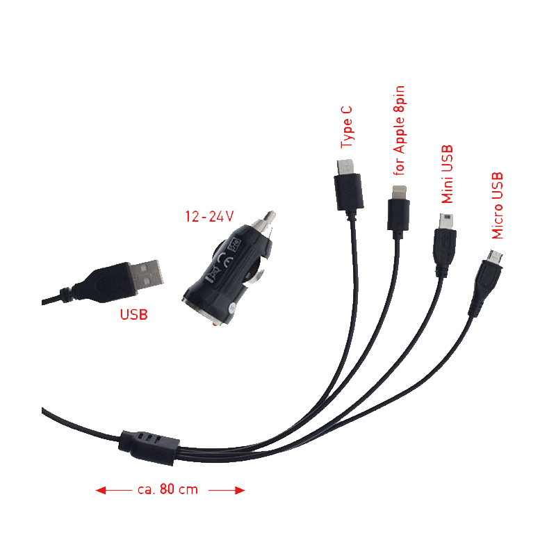 100W 4IN1 einziehbares Auto Ladegerät USB Typ C Kabel für  Telefon-Schnellladeada