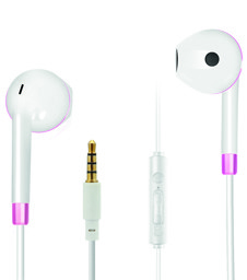 Bild von In-Ear Stereo-Headset "Comfort" - weiß/pink