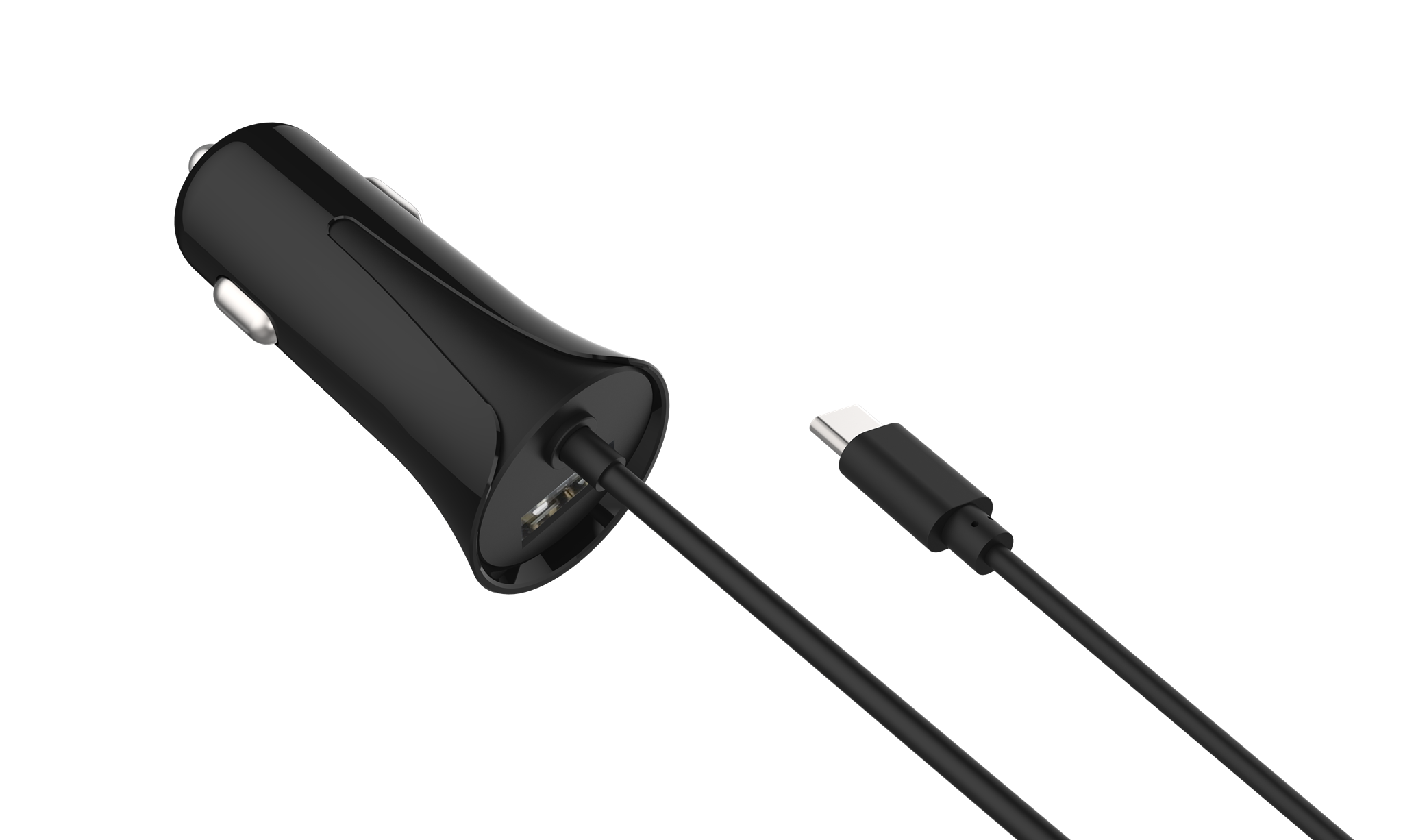 iMoshion ﻿Mini-Autoladegerät - 2 Anschlüsse – USB-A–Schnellaufladung – USB-C-Stromversorgung  - 60 Watt – Schwarz