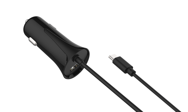 Bild von USB Kfz-Ladegerät Type C 12V/24V 2,4A, schwarz