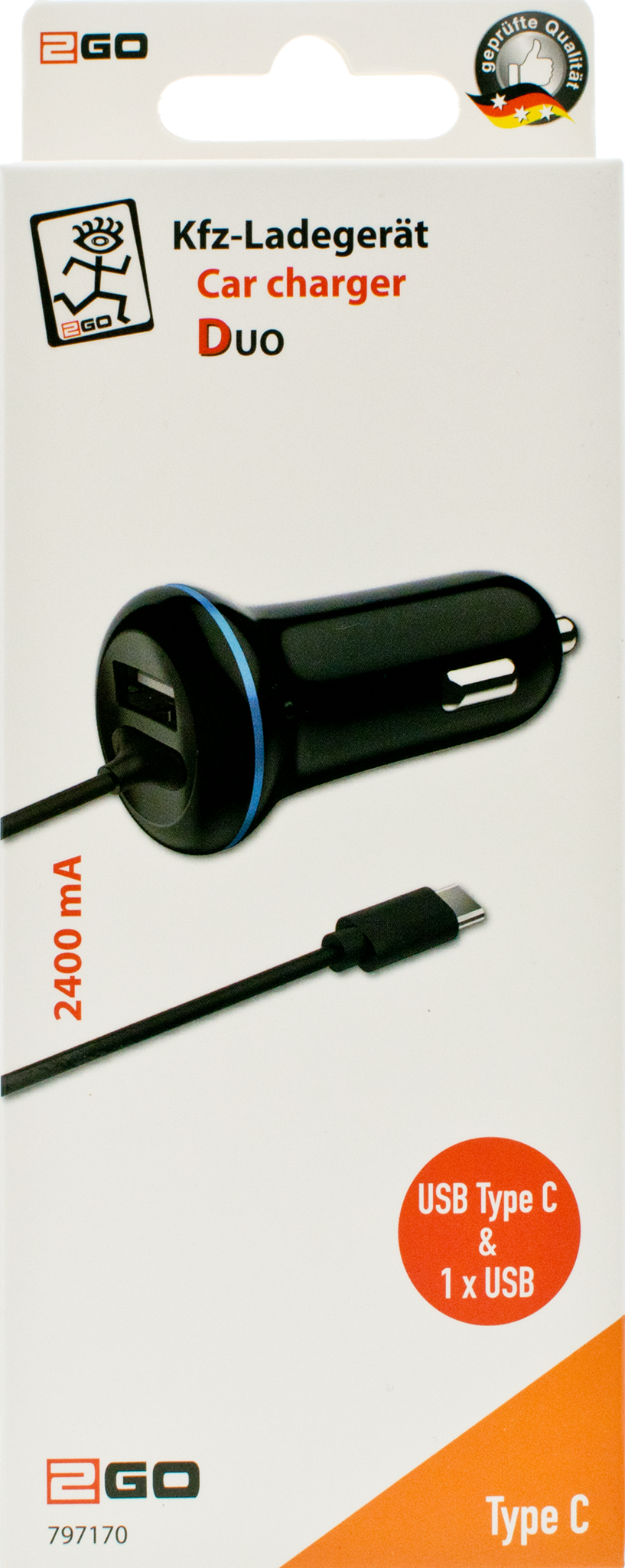 Kfz-Ladegerät 2-Fach USB 4,8A Schwarz - KOKA Shop