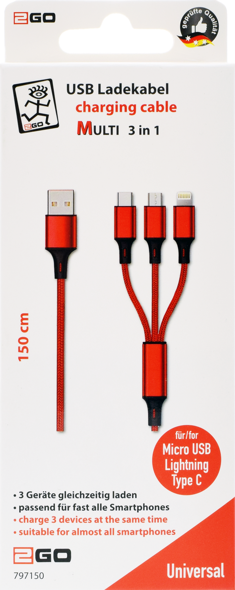 2GO Mobile.net - B2C -. USB Kfz-Ladegerät Micro USB 12V/24V 2,4A