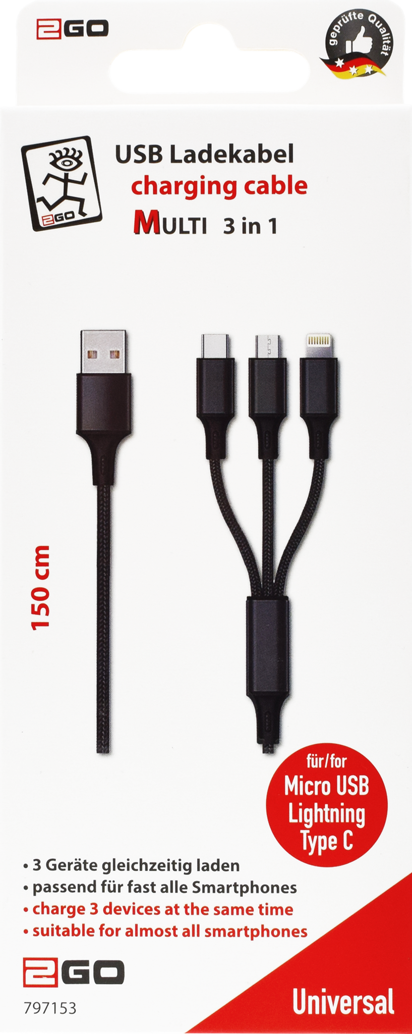 2GO Universal Handyhalterung mit 2 USB Anschlüssen schwarz ~~~~~ schneller  Versand innerhalb 24 Stunden ~~~~~