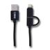 Bild von 2 in 1 USB Datenkabel - schwarz - 100cm