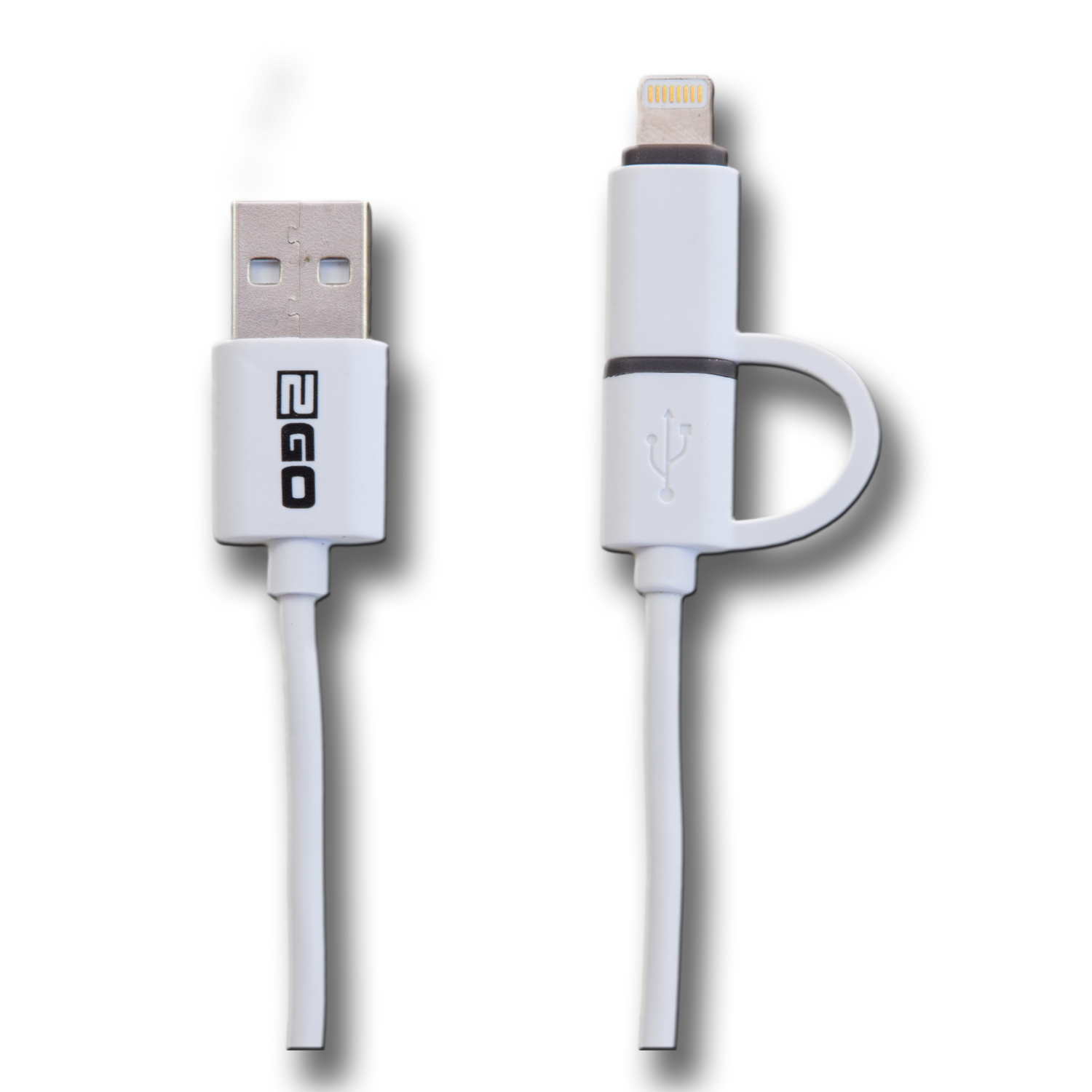 Bild von 2 in 1 USB Datenkabel - weiss - 100cm