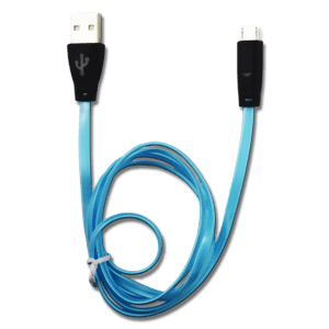 Bild von USB Datenkabel - schwarz - mit blauer LED-Beleuchtung - 100cm